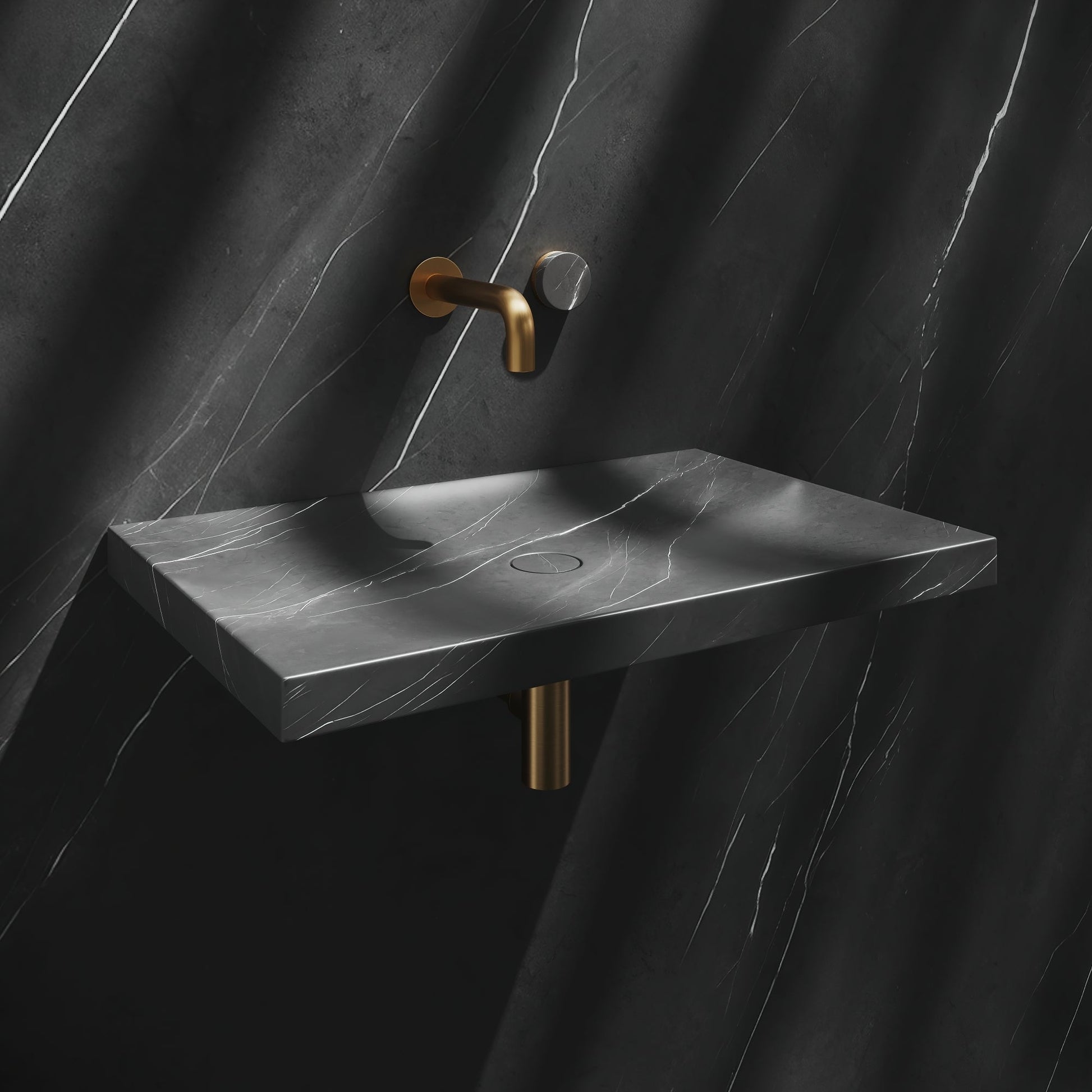 Levitare Pietra Grey Marble Ultra Thin Wall Hung Basin 600mm