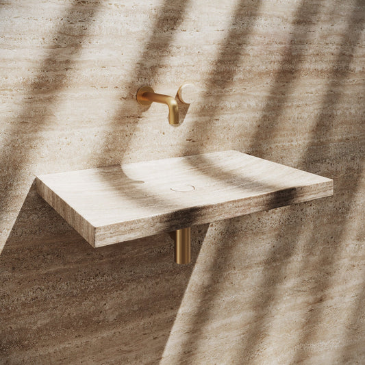 Levitare Travertine Marble Ultra Thin Wall Hung Basin 600mm