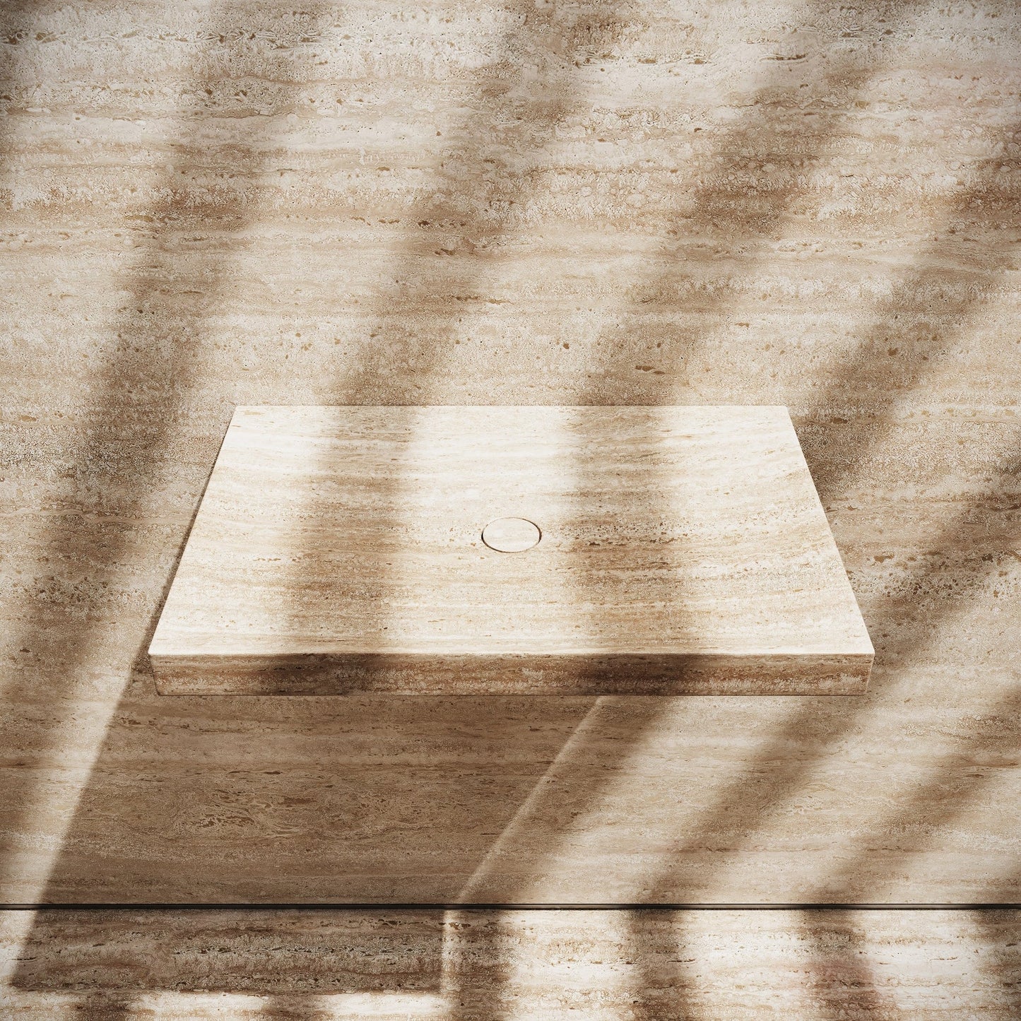 Levitare Travertine Marble Ultra Thin Wall Hung Basin 600mm