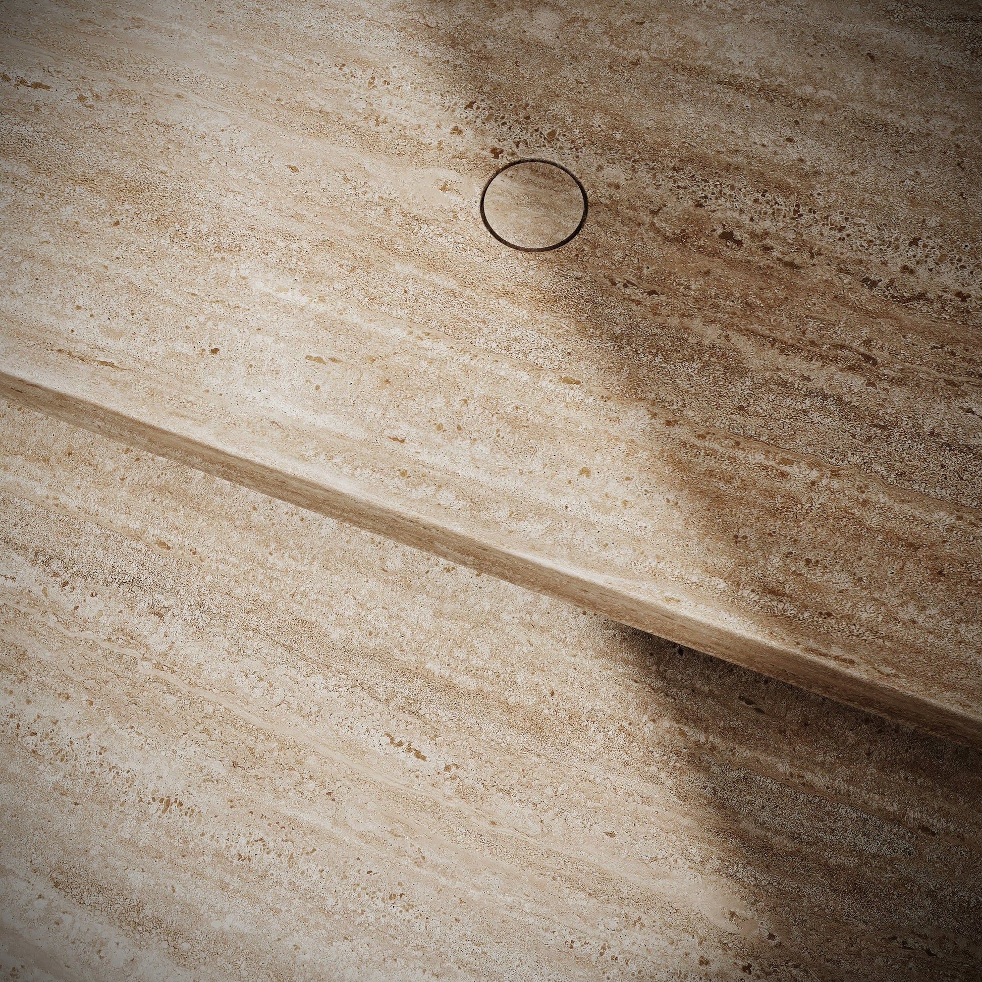 Levitare Travertine Marble Ultra Thin Wall Mounted Basin 1200mm (Centre Waste)