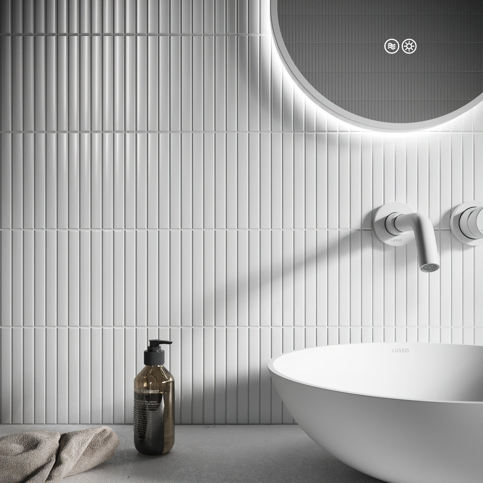 Linear Mosaic Snow Pearl White Glazed Porcelain Wall Tile