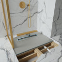 Linear Wet Room Walk in Shower Tray Kit + Tanking Kit + Brushed Gold Waste Kit