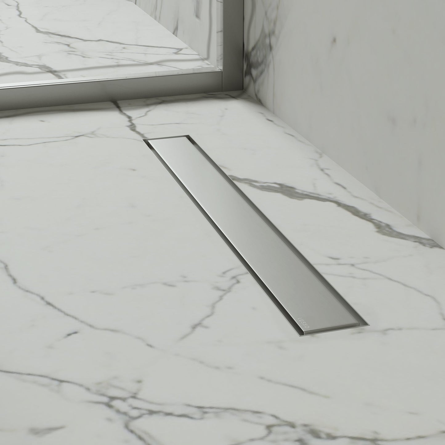 Linear Wet Room Walk in Shower Tray Kit + Tanking Kit + Brushed Stainless Waste Kit