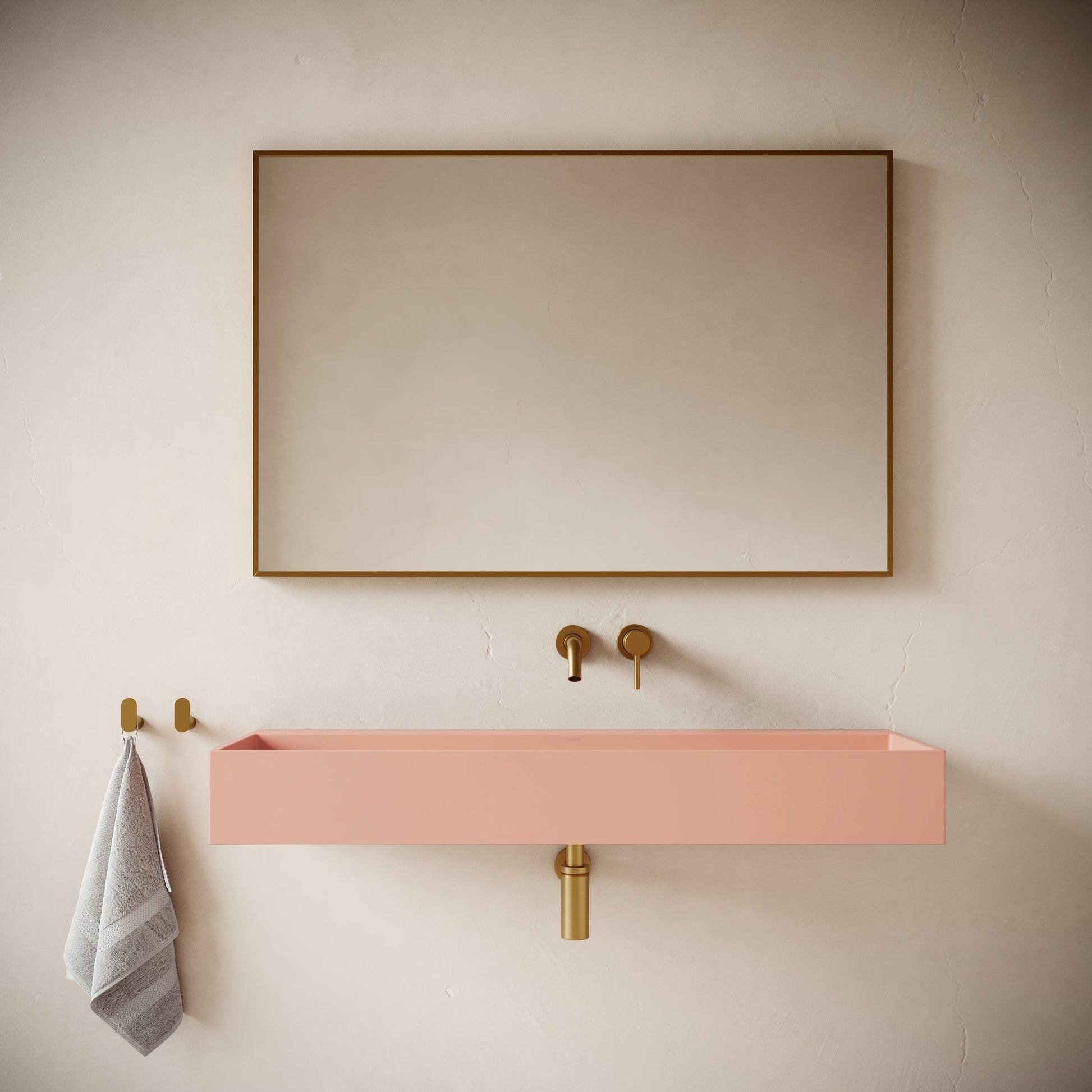Lineare Blush Concrete Wall Hung Basin 1200mm