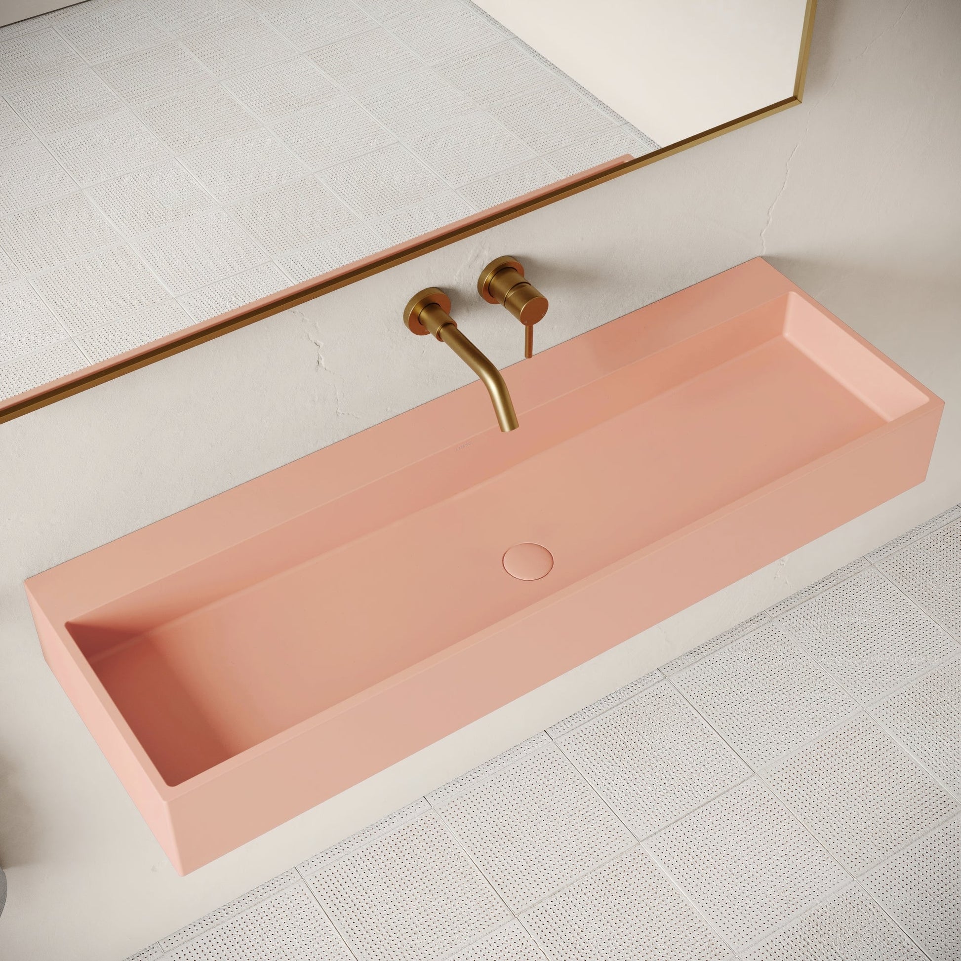 Lineare Blush Concrete Wall Hung Basin 1200mm