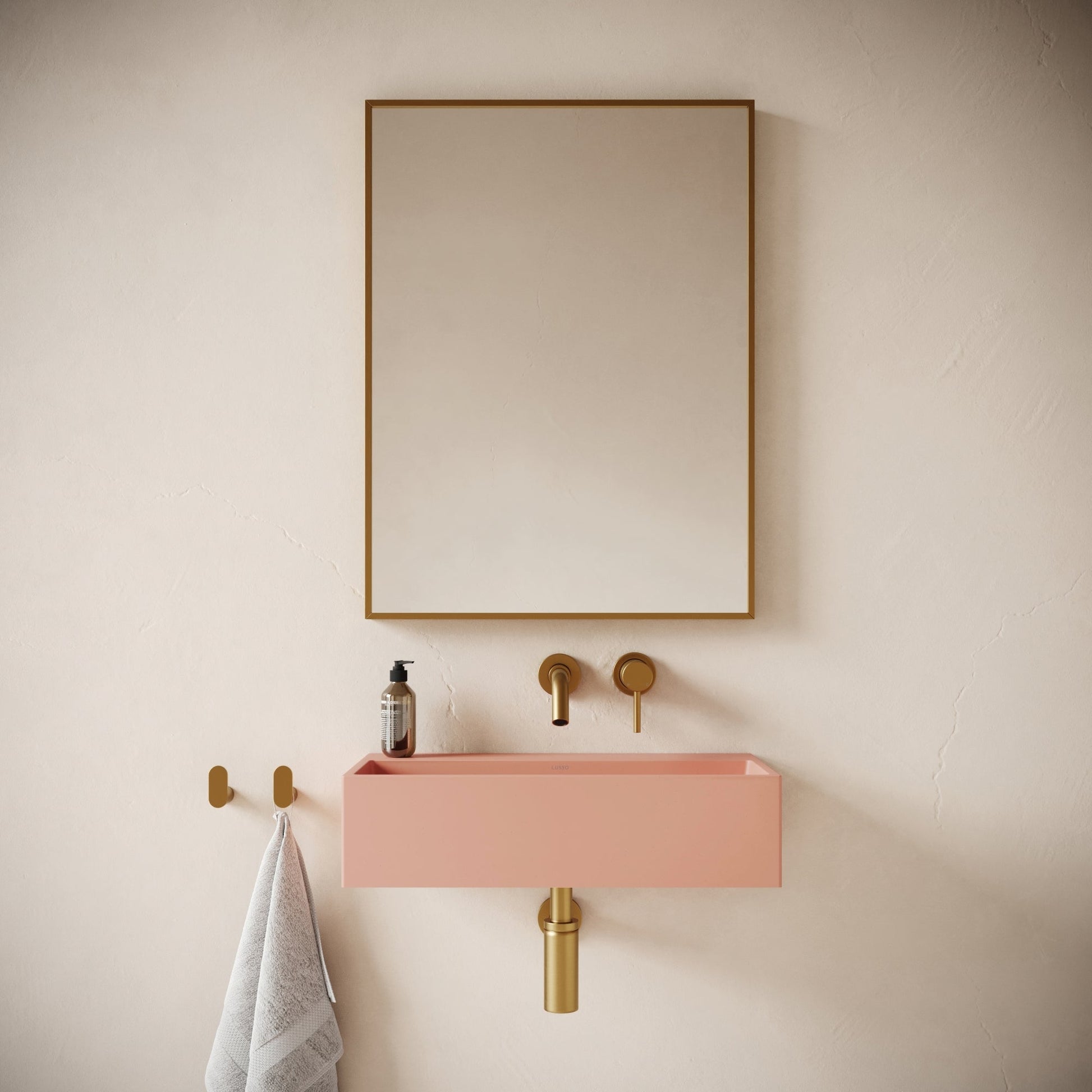 Lineare Blush Concrete Wall Hung Basin 600mm