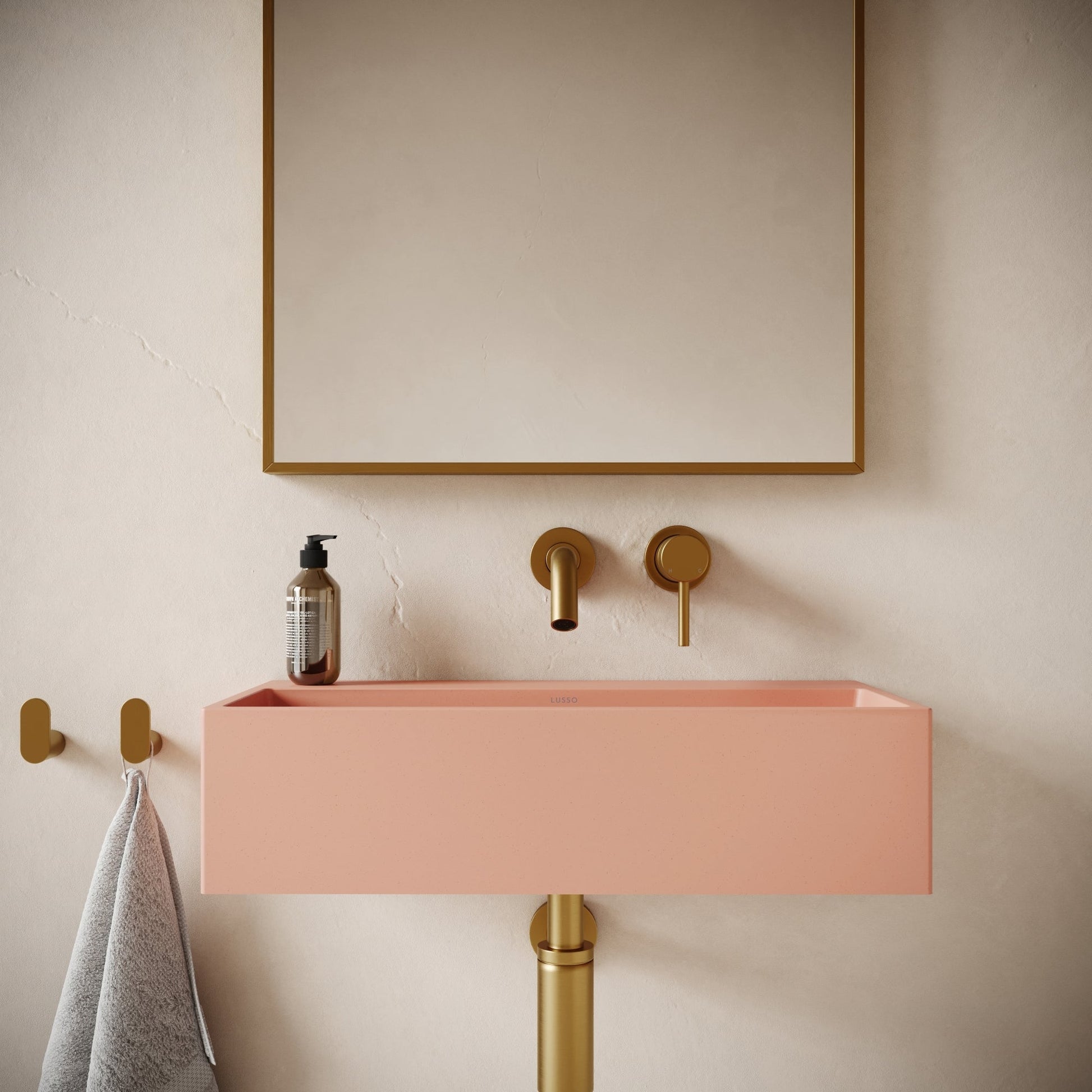 Lineare Blush Concrete Wall Hung Basin 600mm