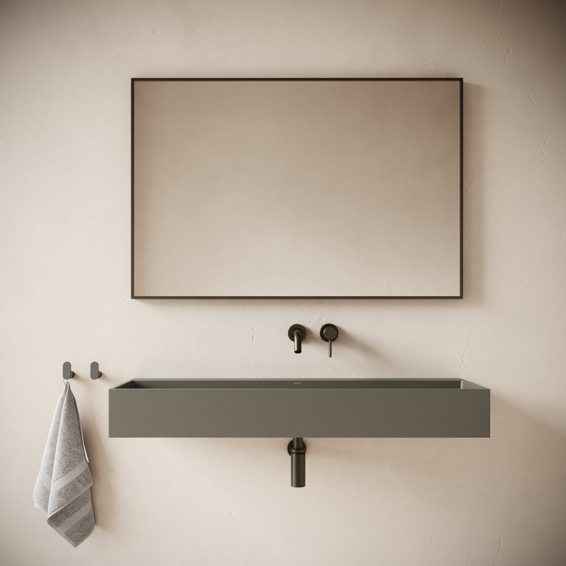 Lineare Oyster Concrete Wall Hung Basin 1200mm