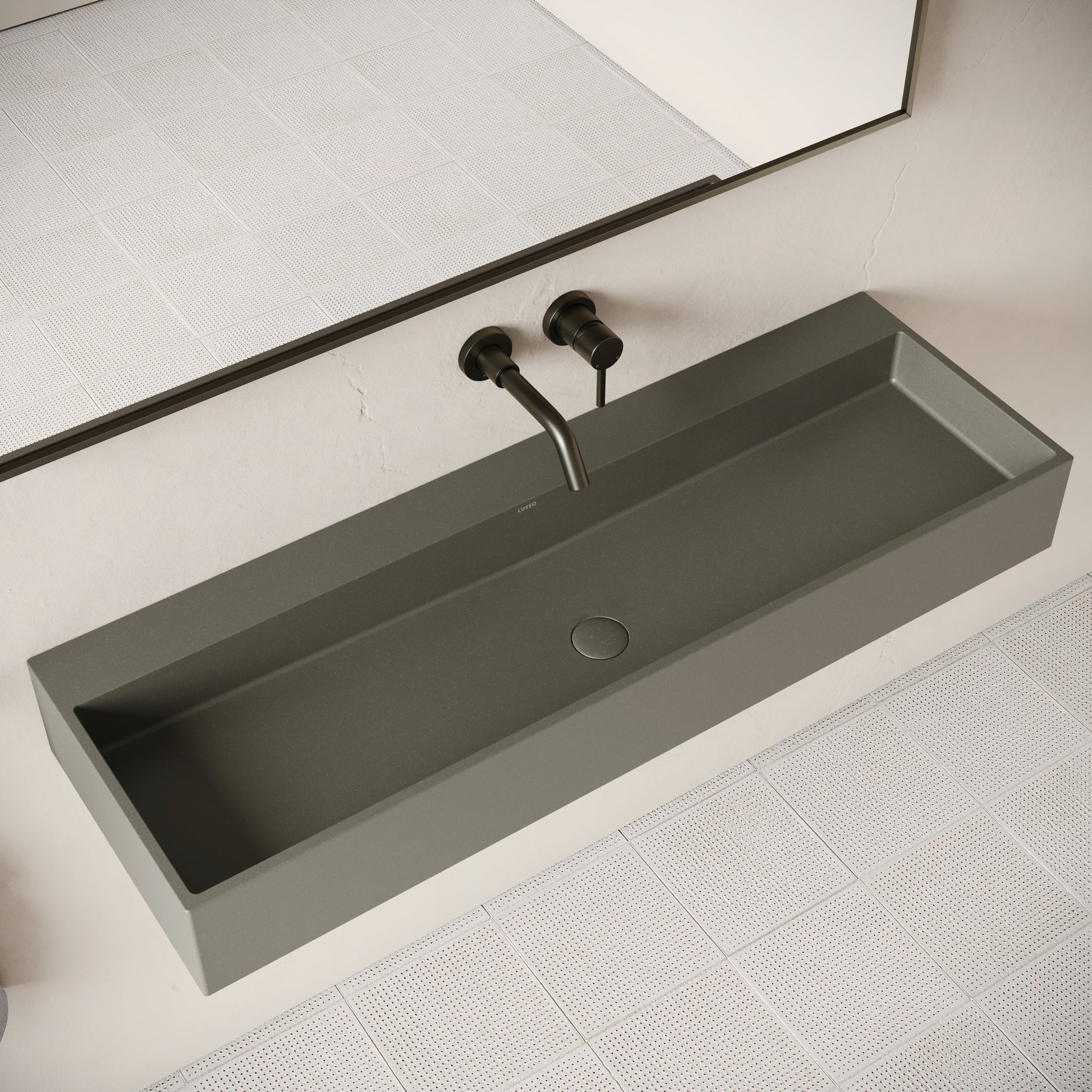 Lineare Oyster Concrete Wall Hung Basin 1200mm
