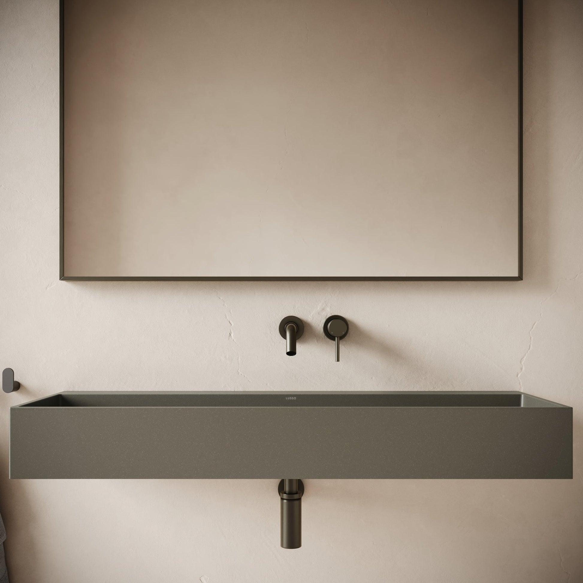 Lineare Oyster Concrete Wall Hung Basin 1200mm