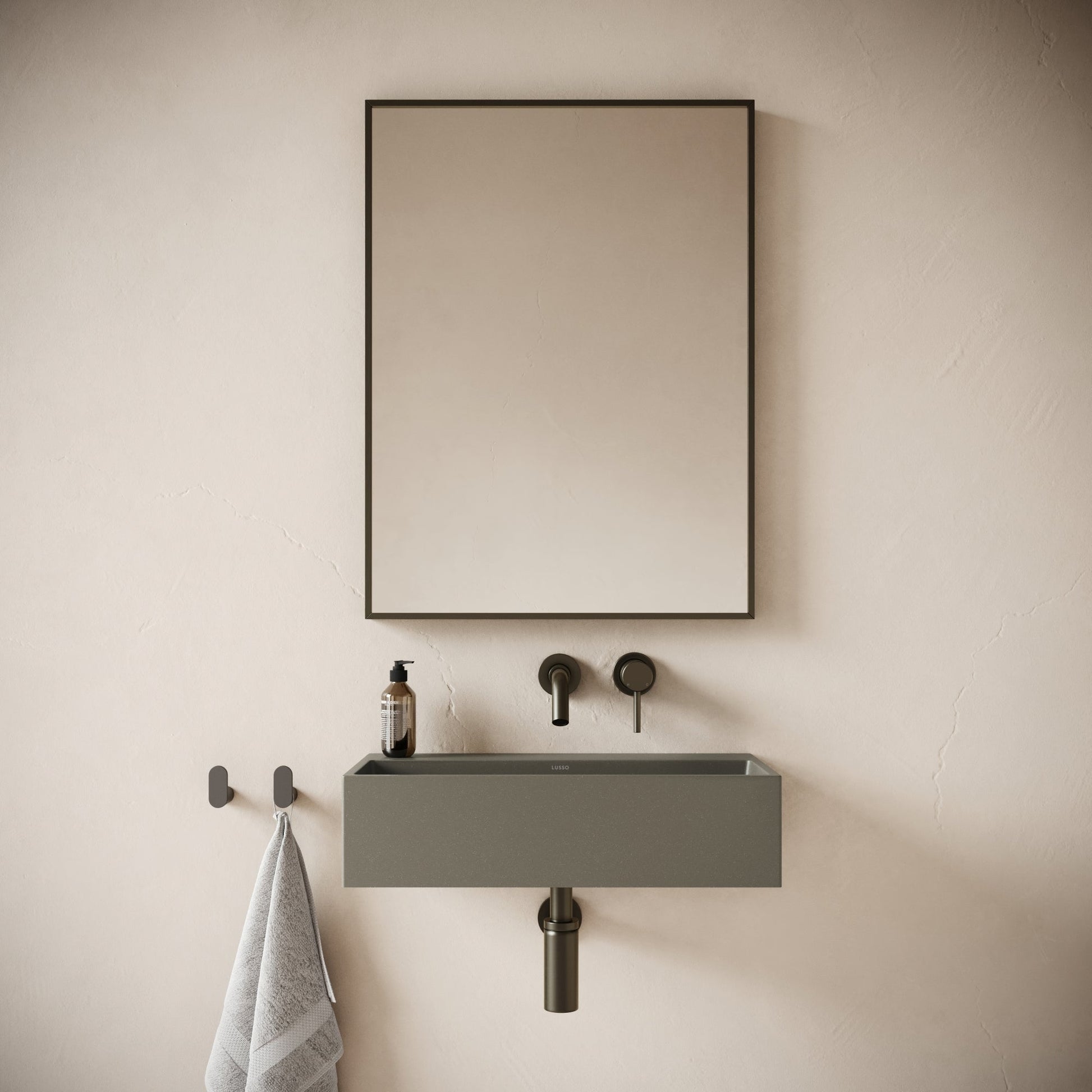 Lineare Oyster Concrete Wall Hung Basin 600mm