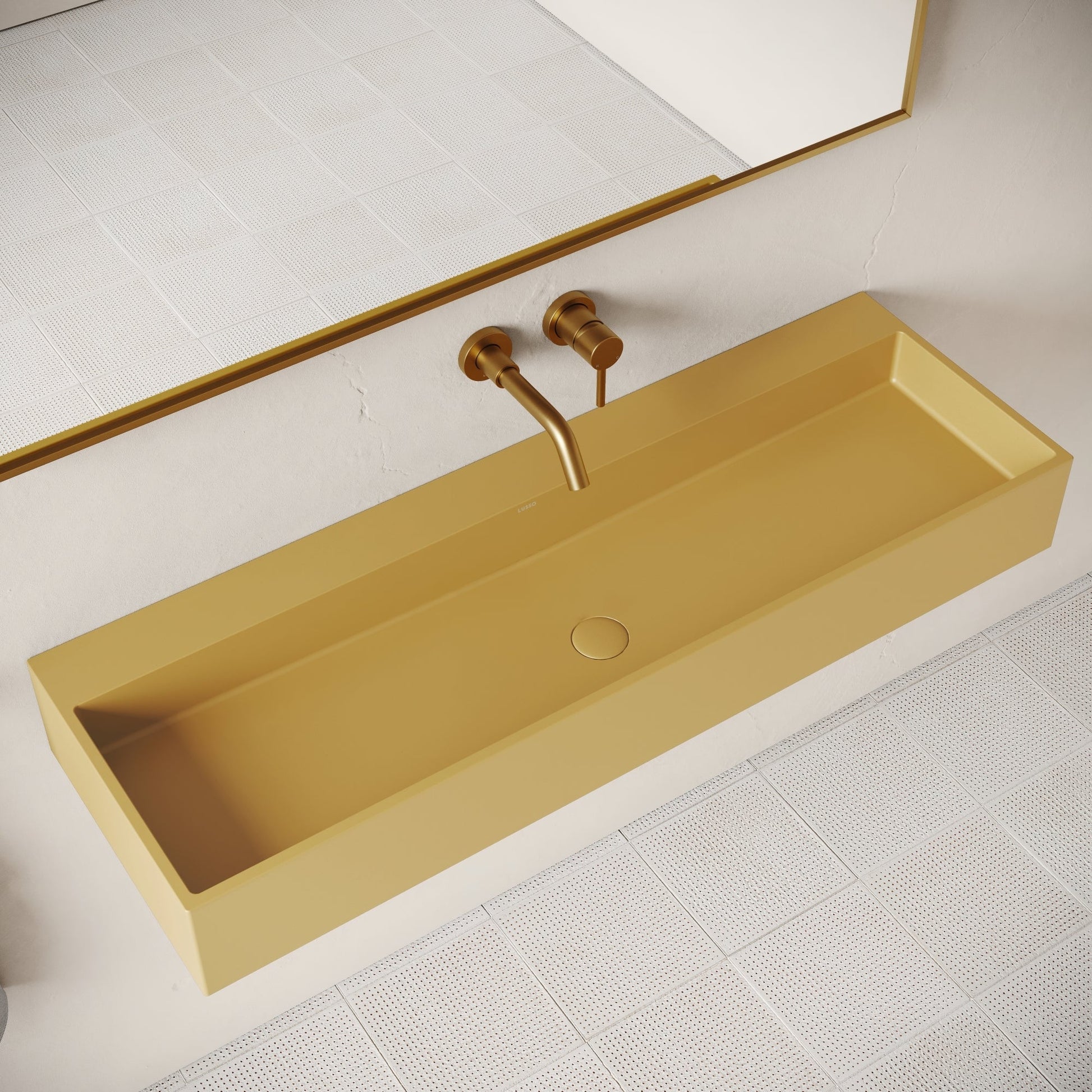 Lineare Saffron Concrete Wall Hung Basin 1200mm