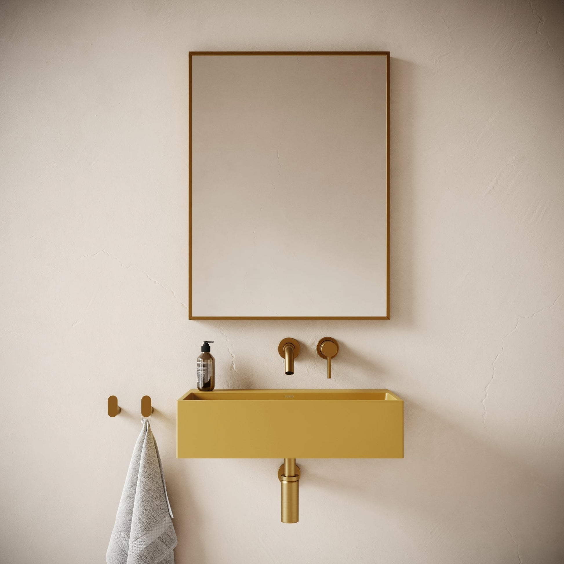 Lineare Saffron Concrete Wall Hung Basin 600mm