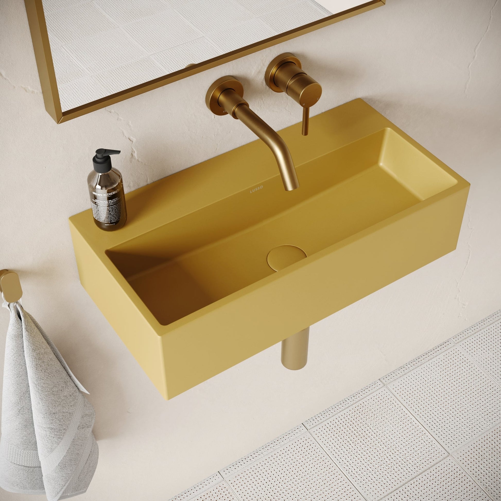 Lineare Saffron Concrete Wall Hung Basin 600mm