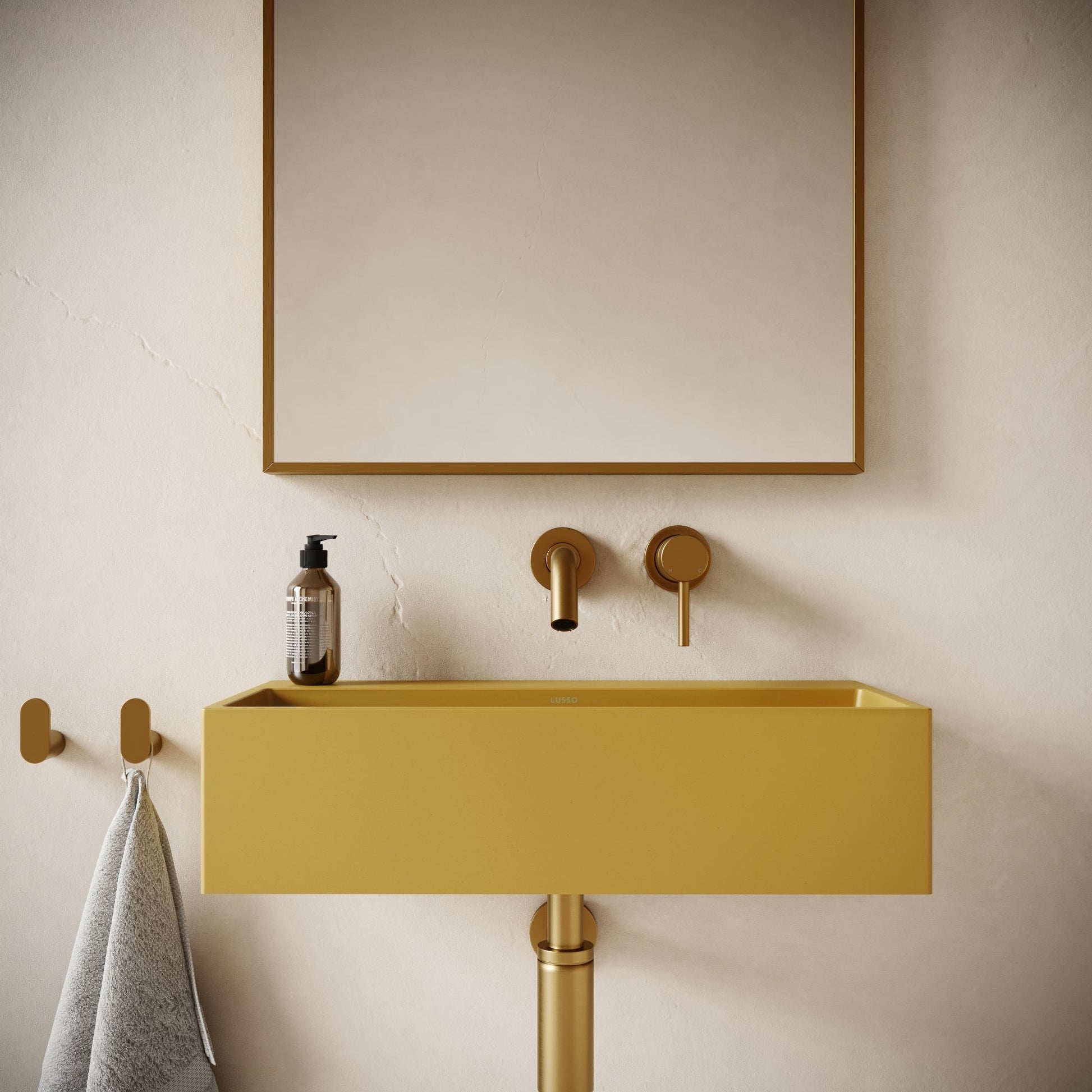 Lineare Saffron Concrete Wall Hung Basin 600mm