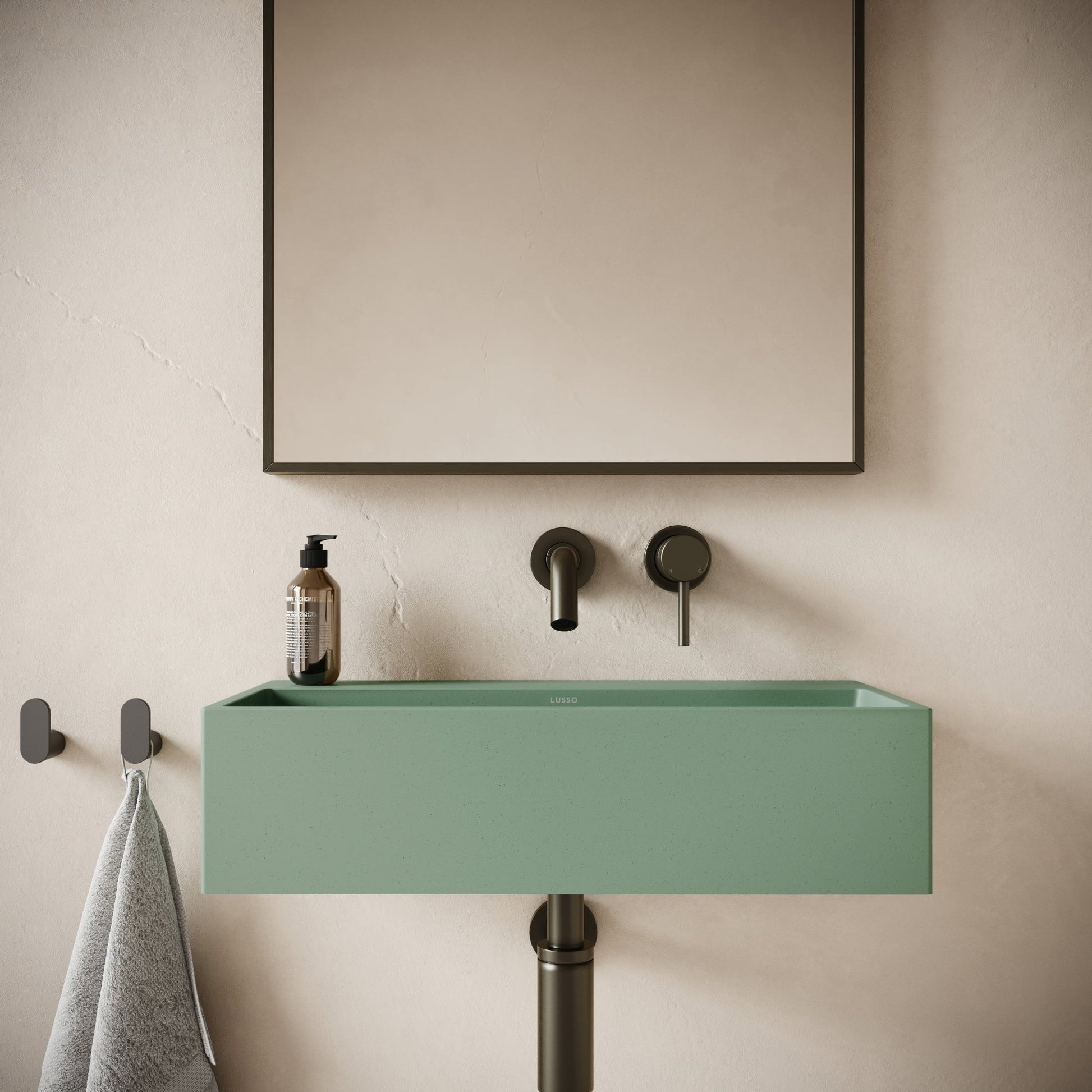 Lineare Seafoam Concrete Wall Hung Basin 600mm