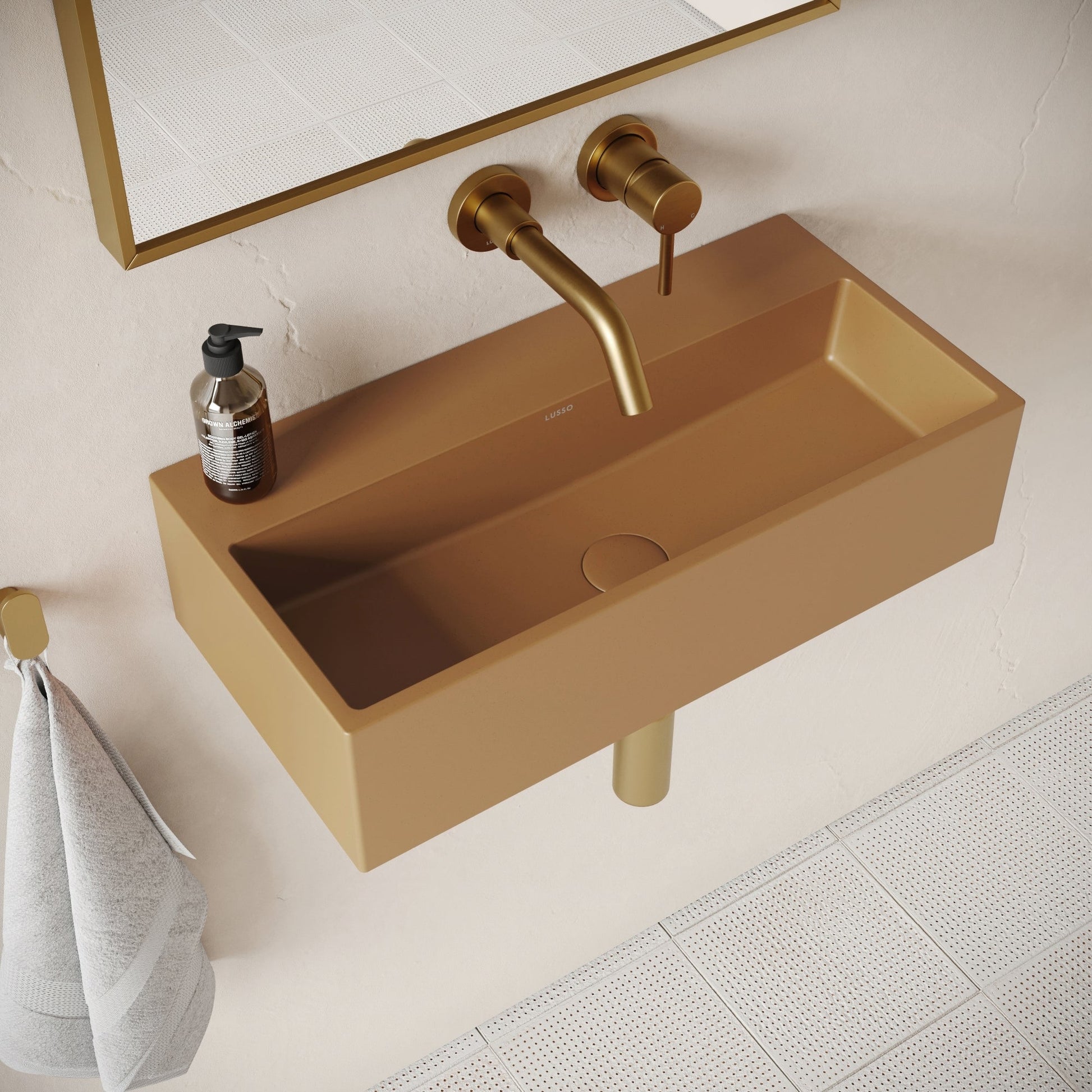 Lineare Sienna Concrete Wall Hung Basin 600mm