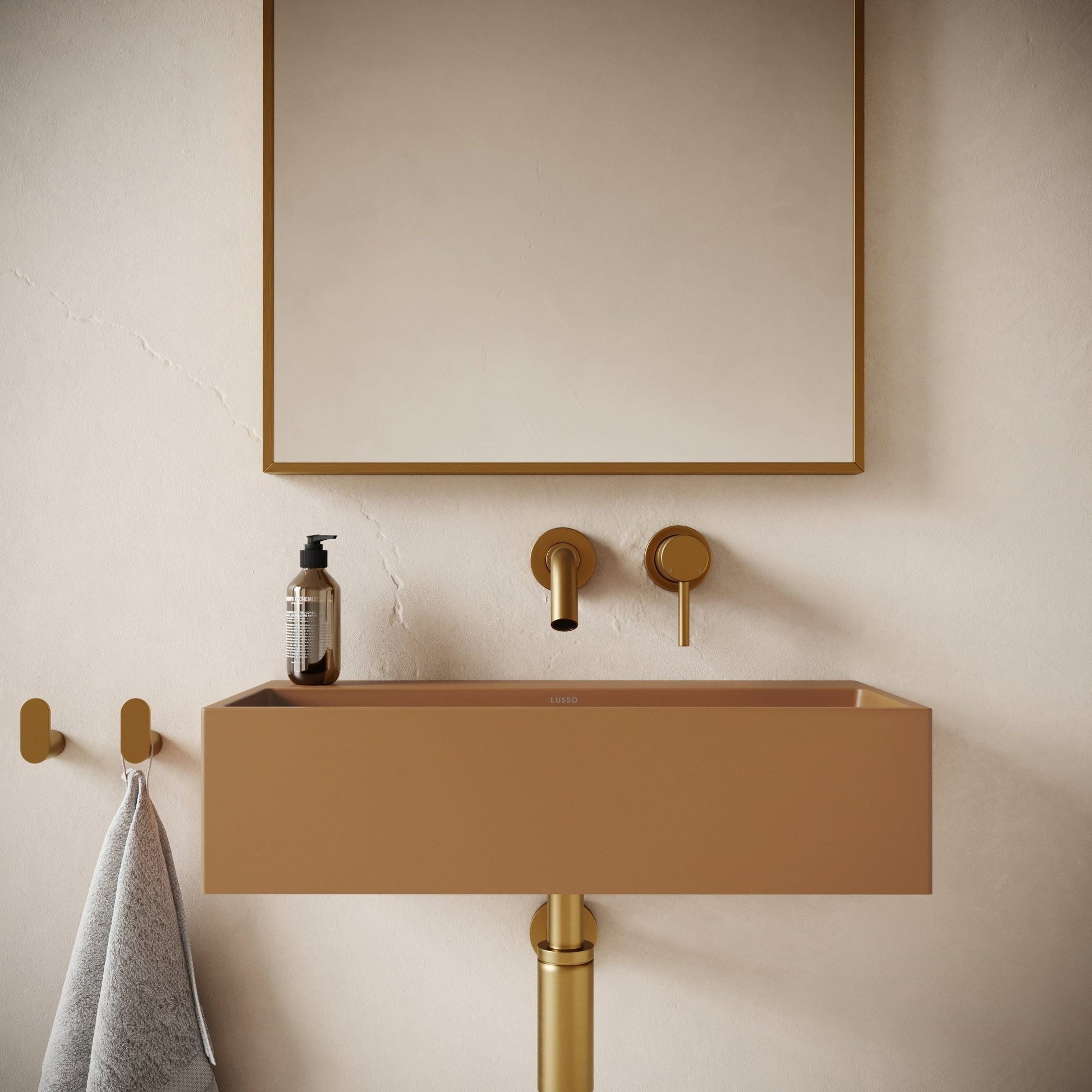 Lineare Sienna Concrete Wall Hung Basin 600mm