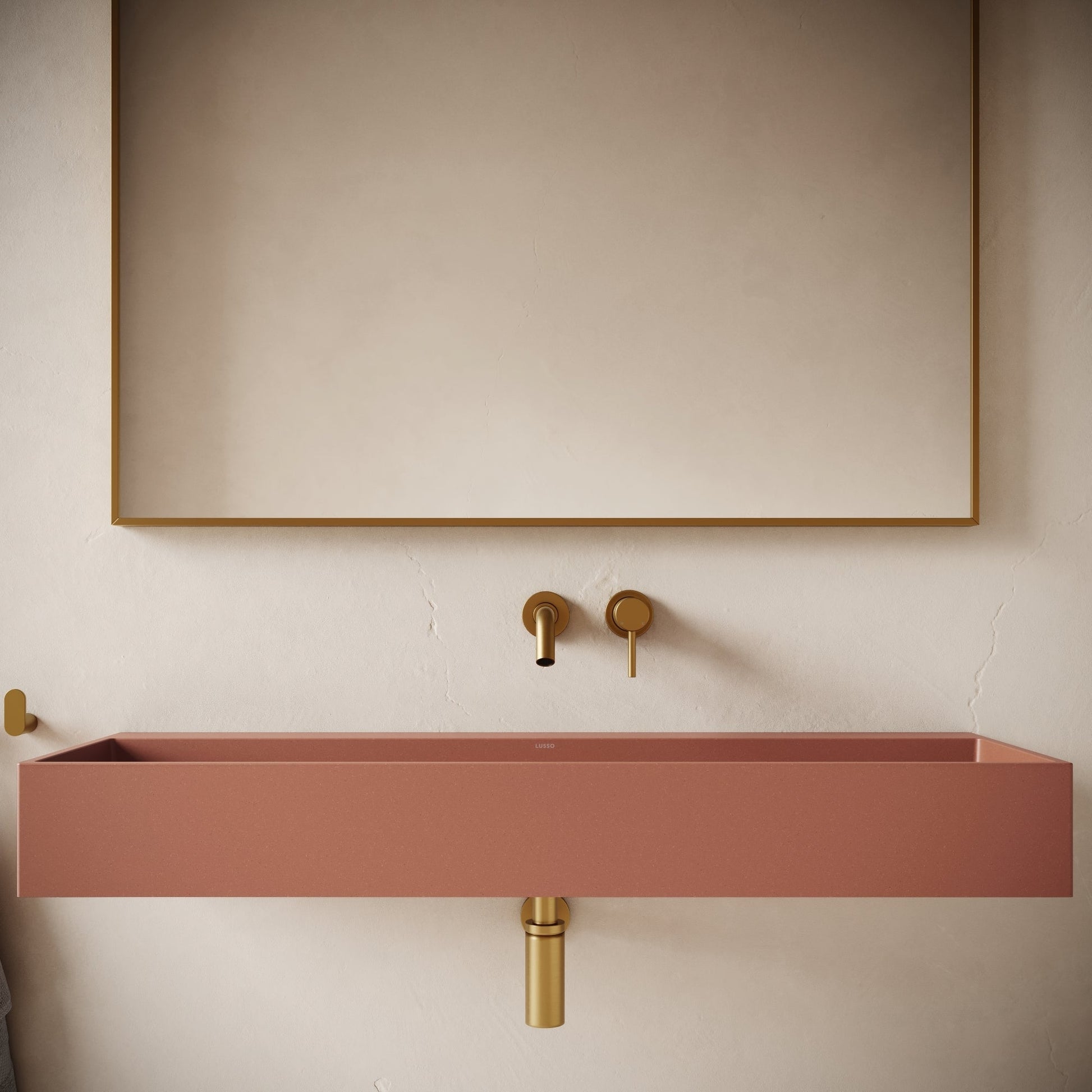 Lineare Terracotta Concrete Wall Hung Basin 1200mm