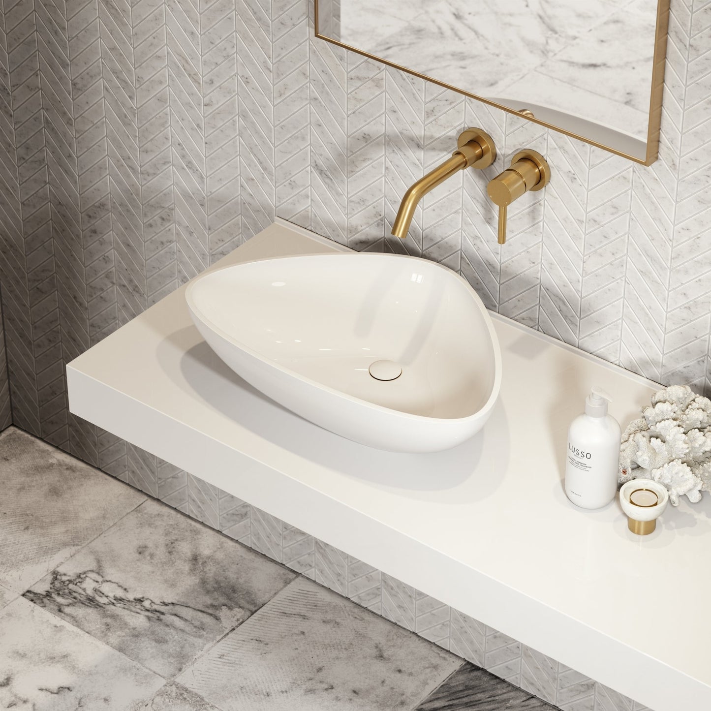 Lissoni Countertop Stone Basin 585mm