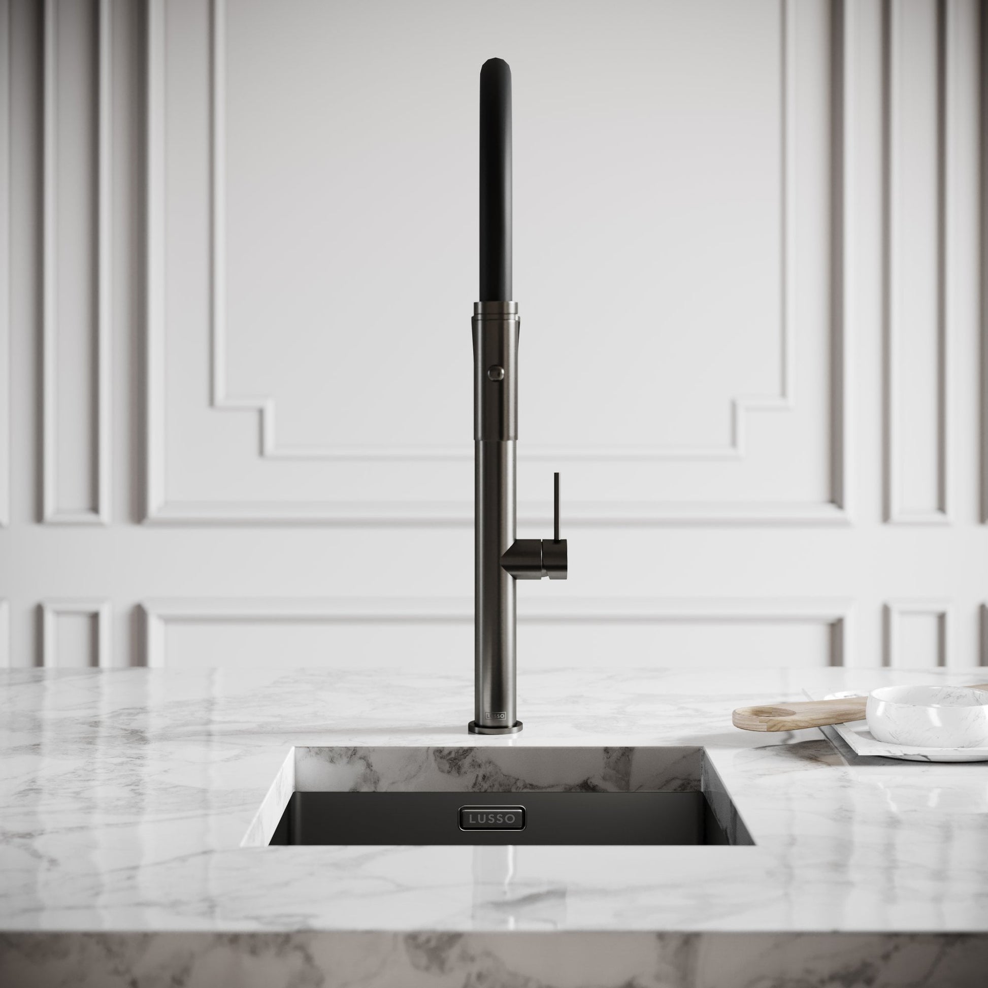 Livello Pull Out Kitchen Mixer Tap Gunmetal