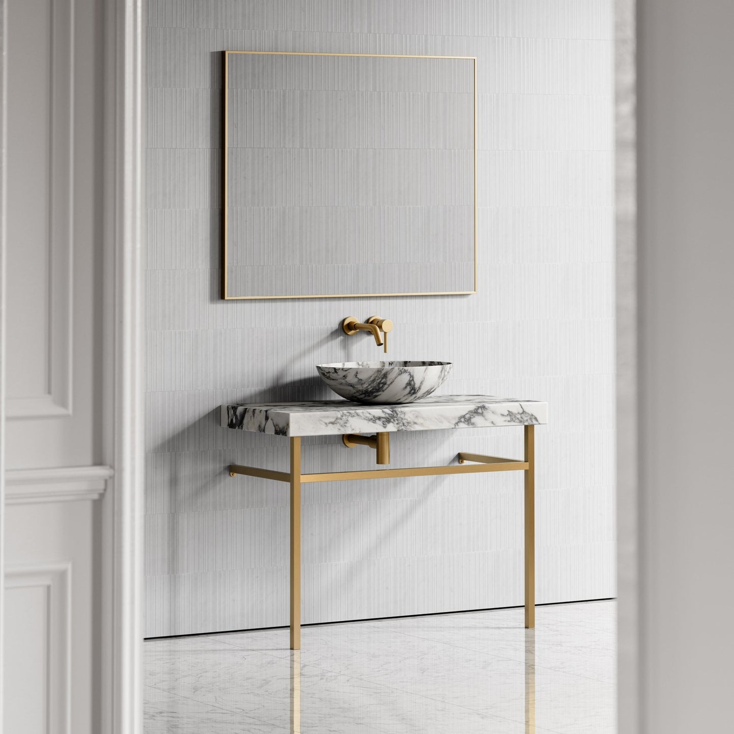 Lomazzo Arabescato Marble Countertop Vanity Unit 1000mm