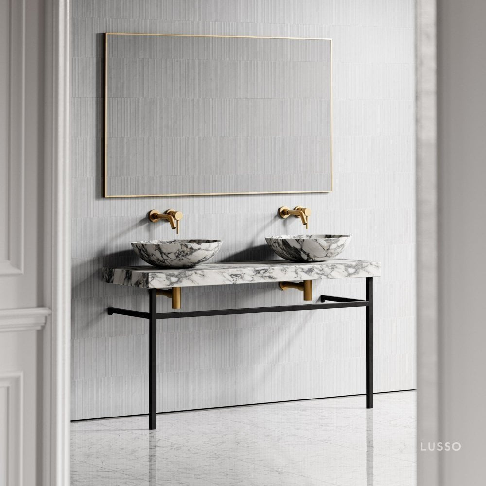 Lomazzo Arabescato Marble Countertop Vanity Unit 1400mm