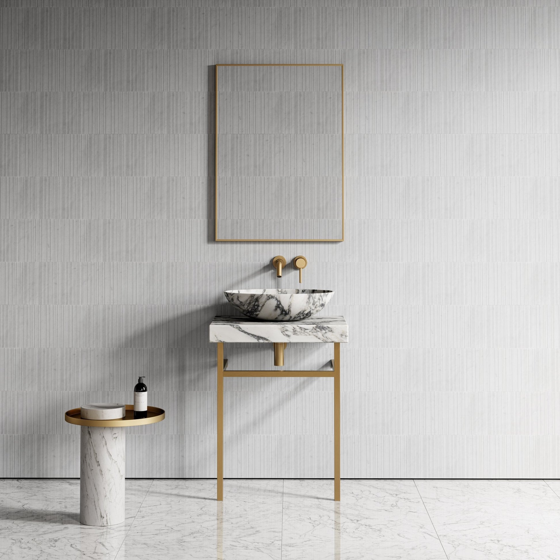 Lomazzo Arabescato Marble Countertop Vanity Unit 600mm