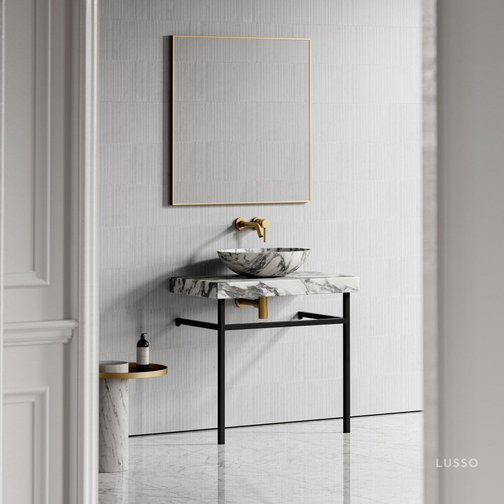 Lomazzo Arabescato Marble Countertop Vanity Unit 800mm