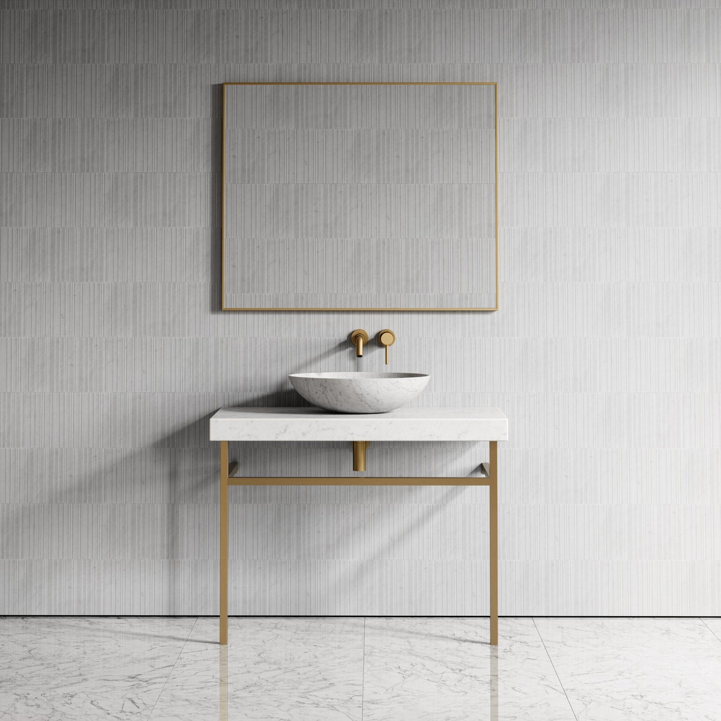Lomazzo Carrara Marble Countertop Vanity Unit 1000mm