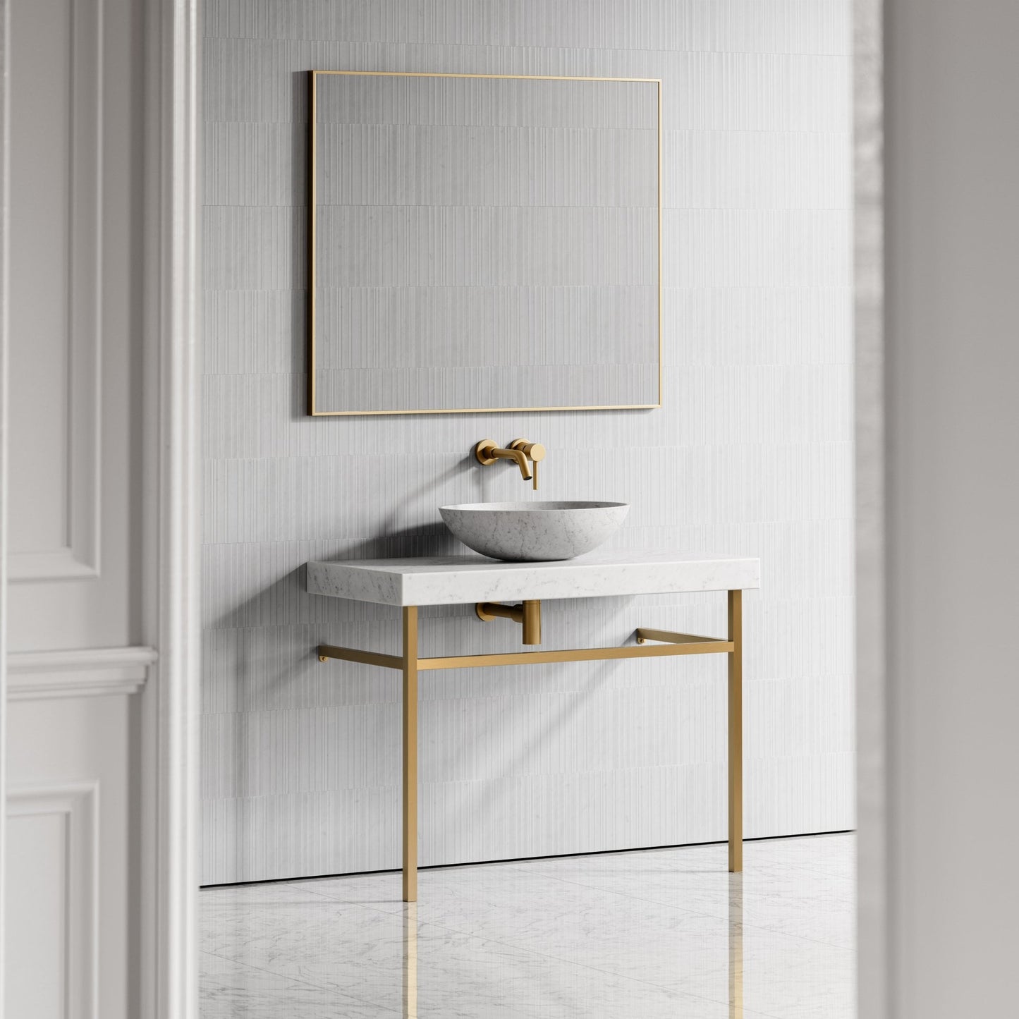 Lomazzo Carrara Marble Countertop Vanity Unit 1000mm