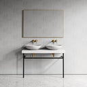 Lomazzo Carrara Marble Countertop Matte Black Vanity Unit 1200mm