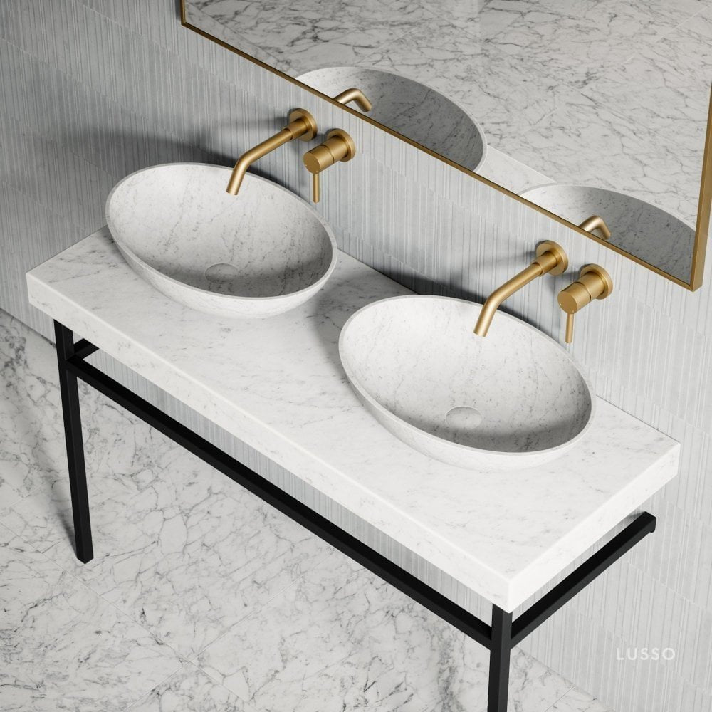 Lomazzo Carrara Marble Countertop Vanity Unit 1200mm