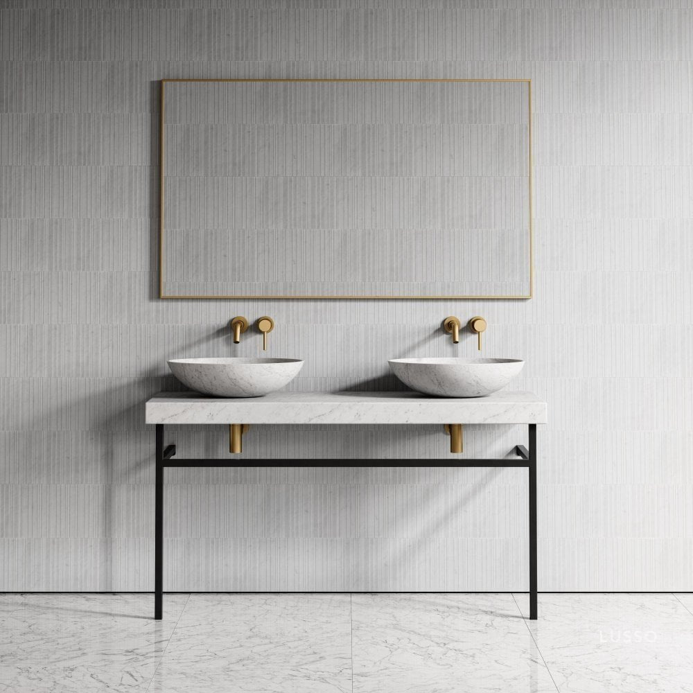 Lomazzo Carrara Marble Countertop Vanity Unit 1400mm
