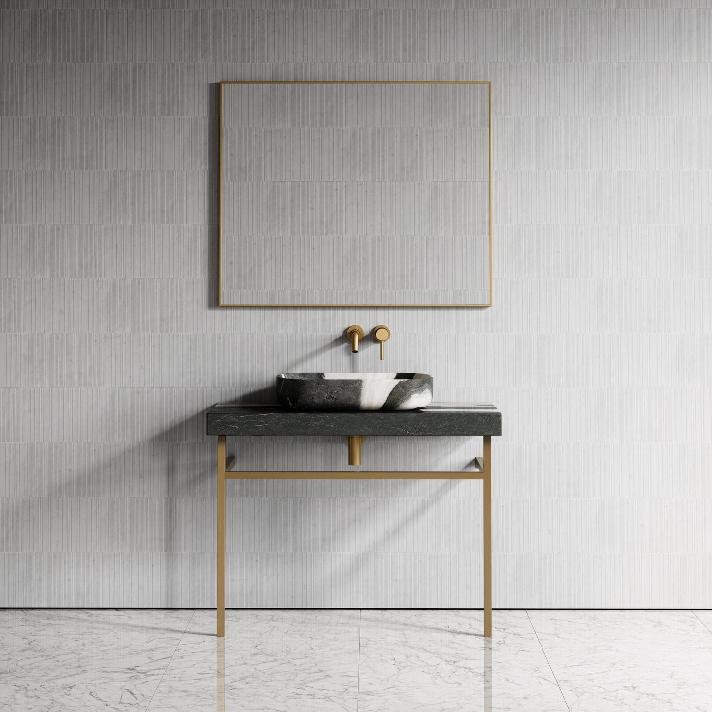 Lomazzo Panda Marble Countertop Vanity Unit 1000mm