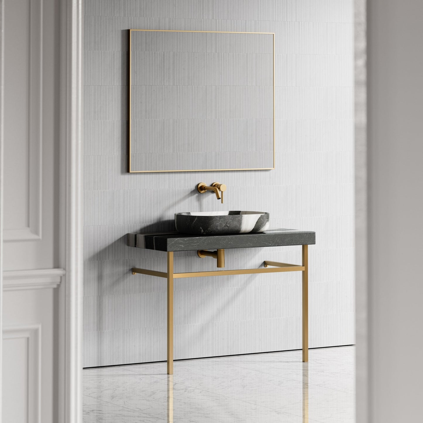 Lomazzo Panda Marble Countertop Vanity Unit 1000mm
