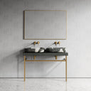 Lomazzo Panda Marble Countertop Brushed Gold Vanity Unit 1200mm