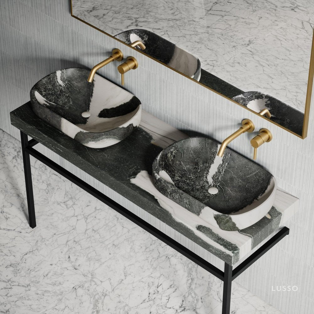 Lomazzo Panda Marble Countertop Vanity Unit 1400mm