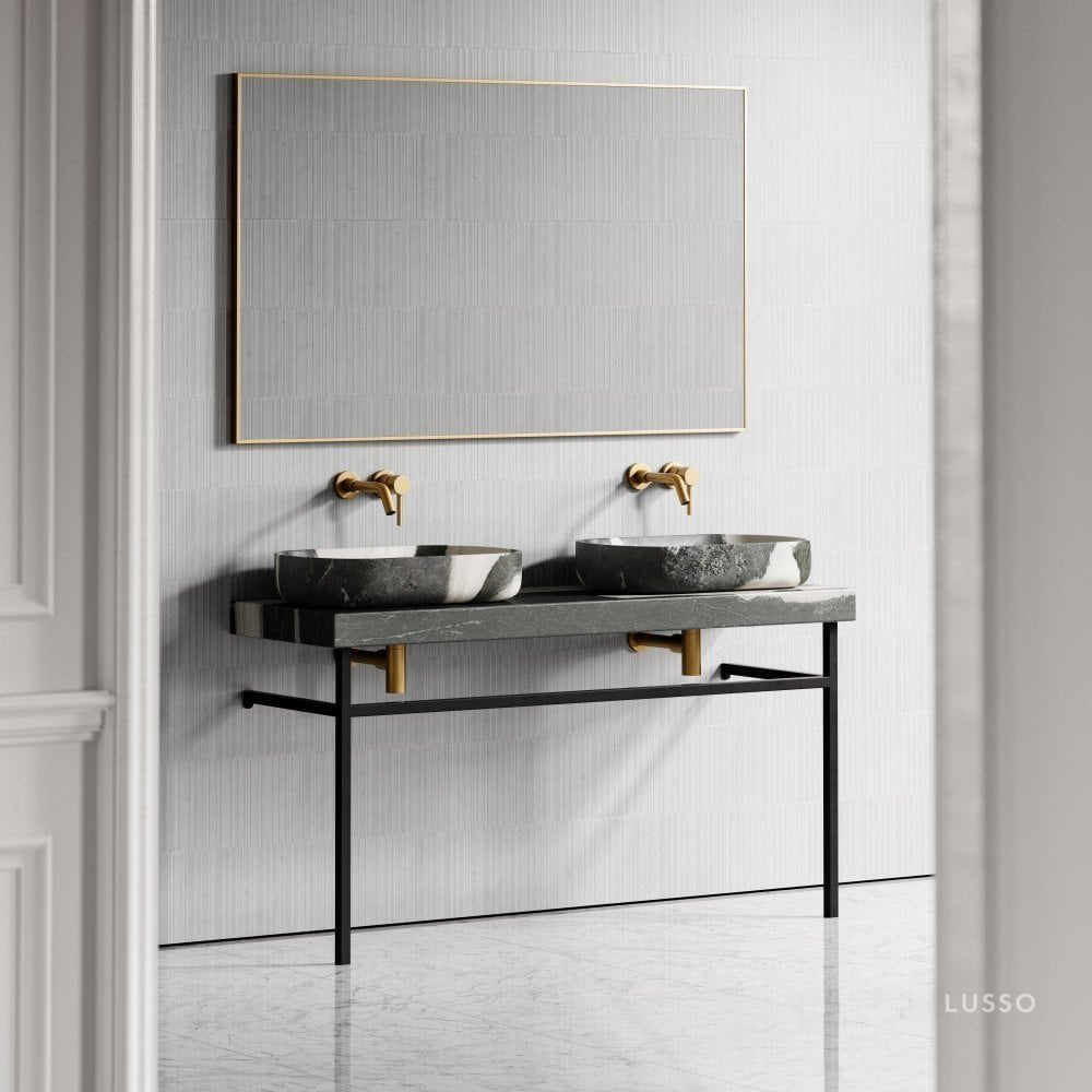 Lomazzo Panda Marble Countertop Vanity Unit 1400mm