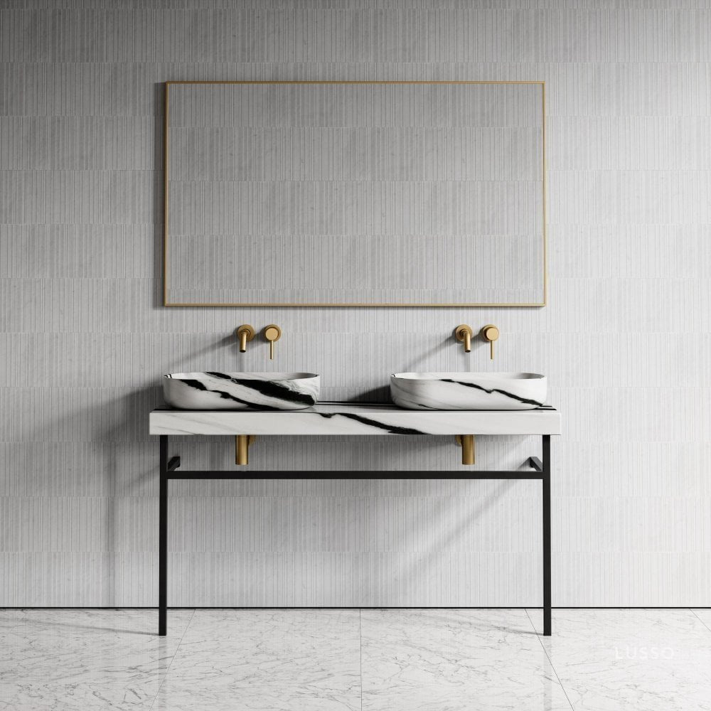 Lomazzo Panda Marble Countertop Vanity Unit 1400mm