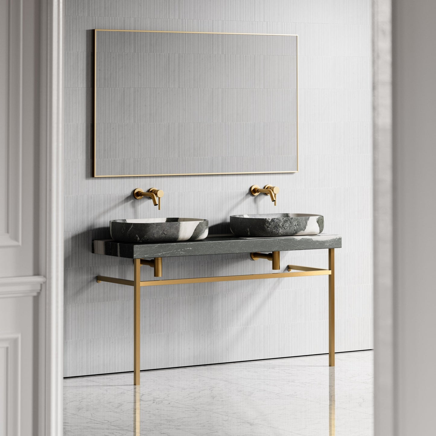 Lomazzo Panda Marble Countertop Vanity Unit 1400mm