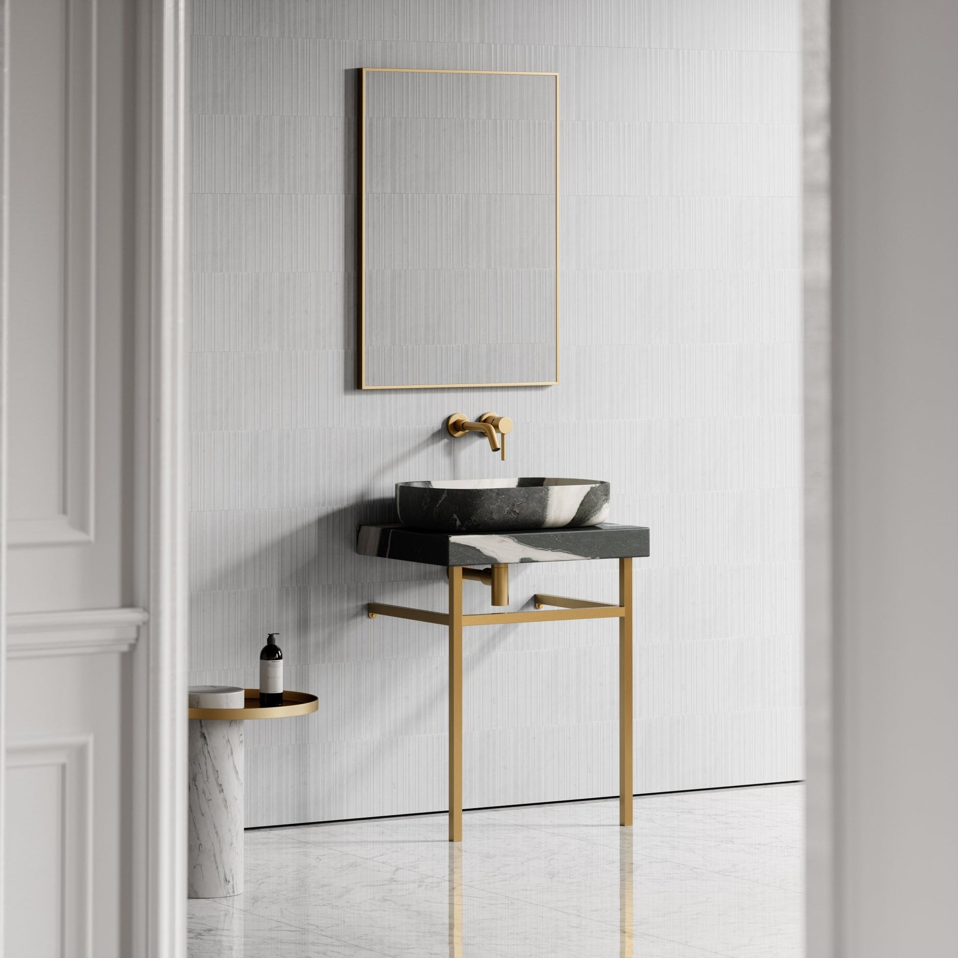 Lomazzo Panda Marble Countertop Vanity Unit 600mm