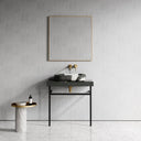 Lomazzo Panda Marble Countertop Matte Black Vanity Unit 800mm