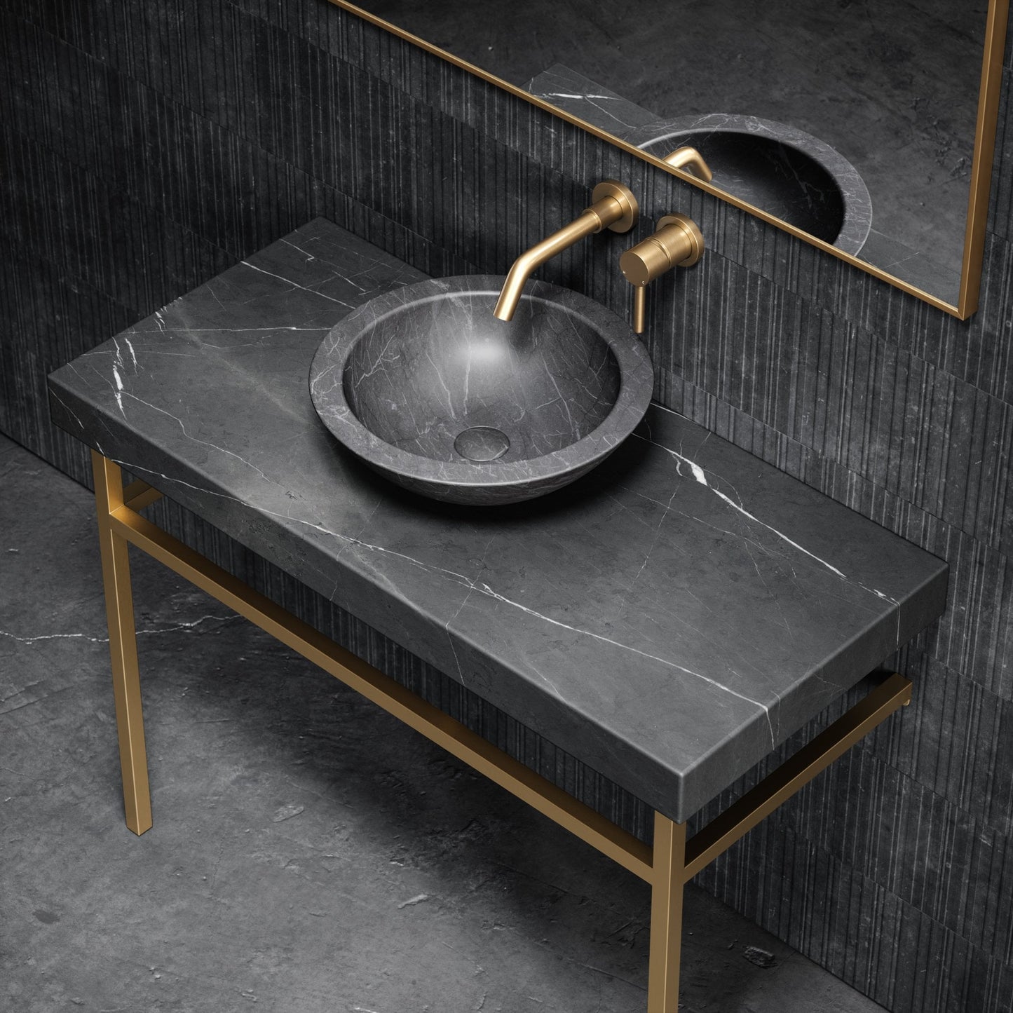 Lomazzo Pietra Grey Marble Countertop Vanity Unit 1000mm