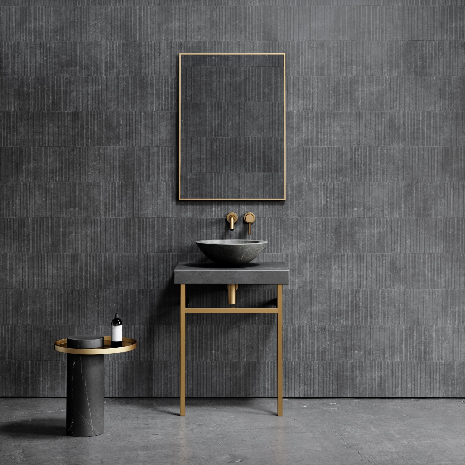 Lomazzo Pietra Grey Marble Countertop Vanity Unit 600mm