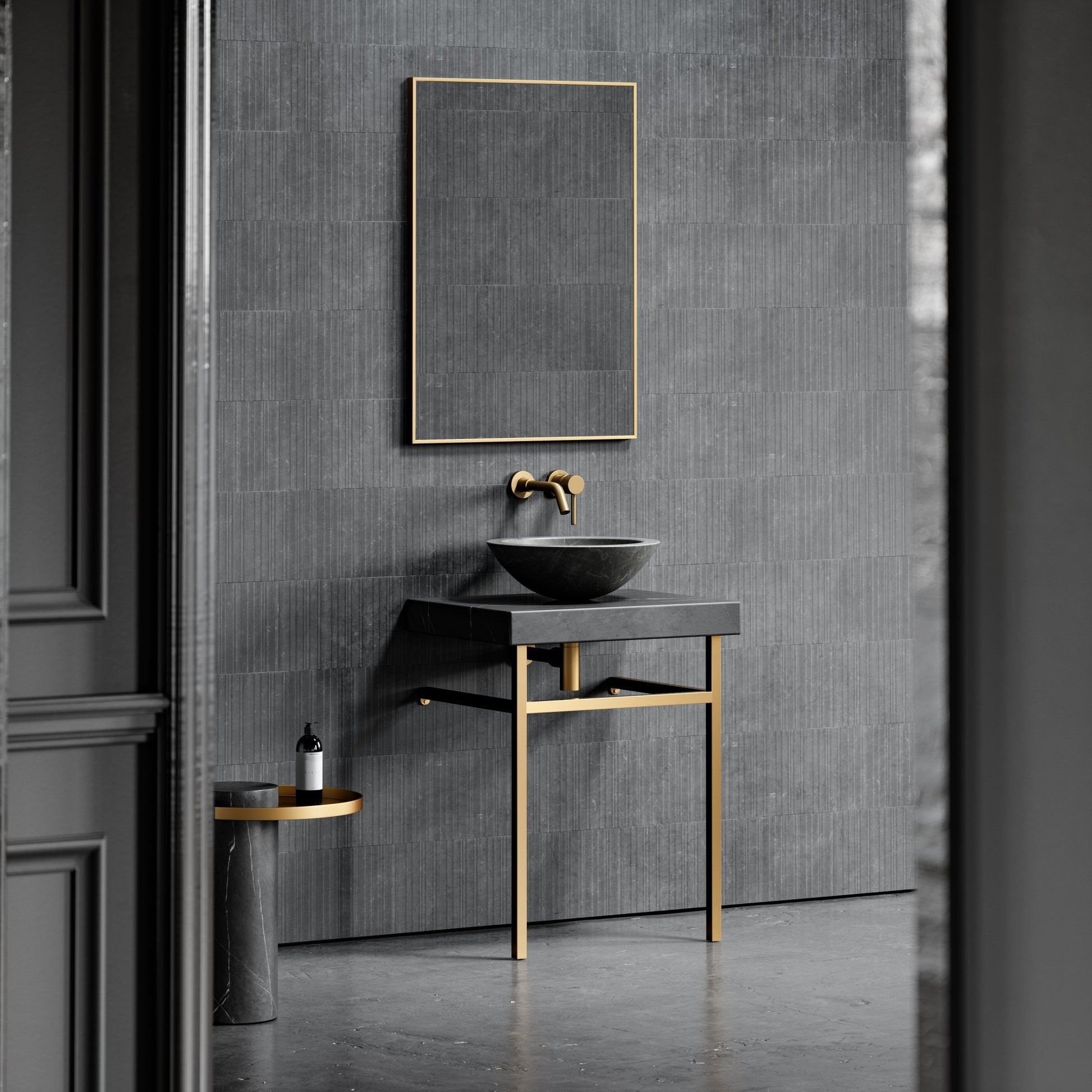 Lomazzo Pietra Grey Marble Countertop Vanity Unit 600mm