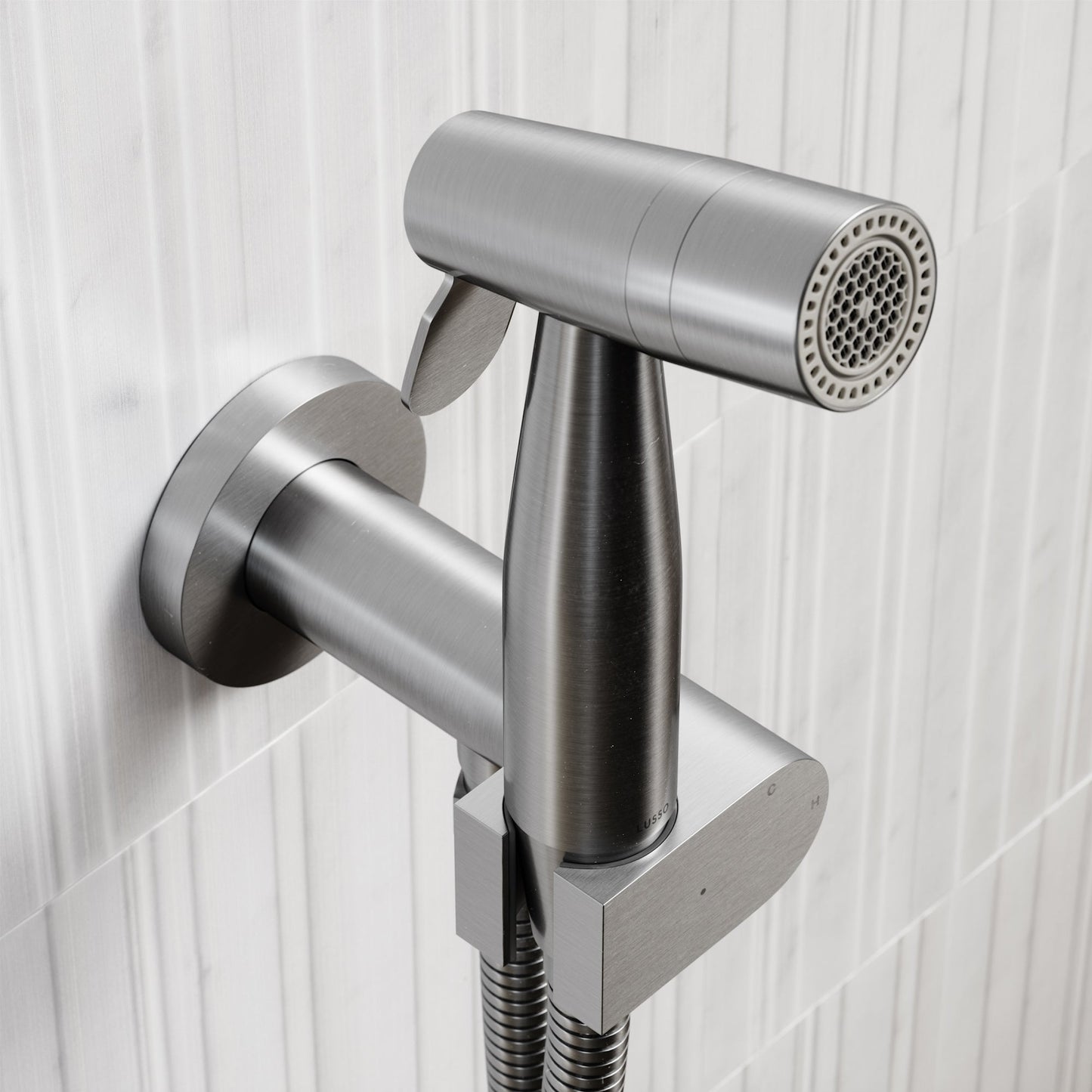 Lusso Brushed Stainless Temperature Control Douche Shower Spray Kit