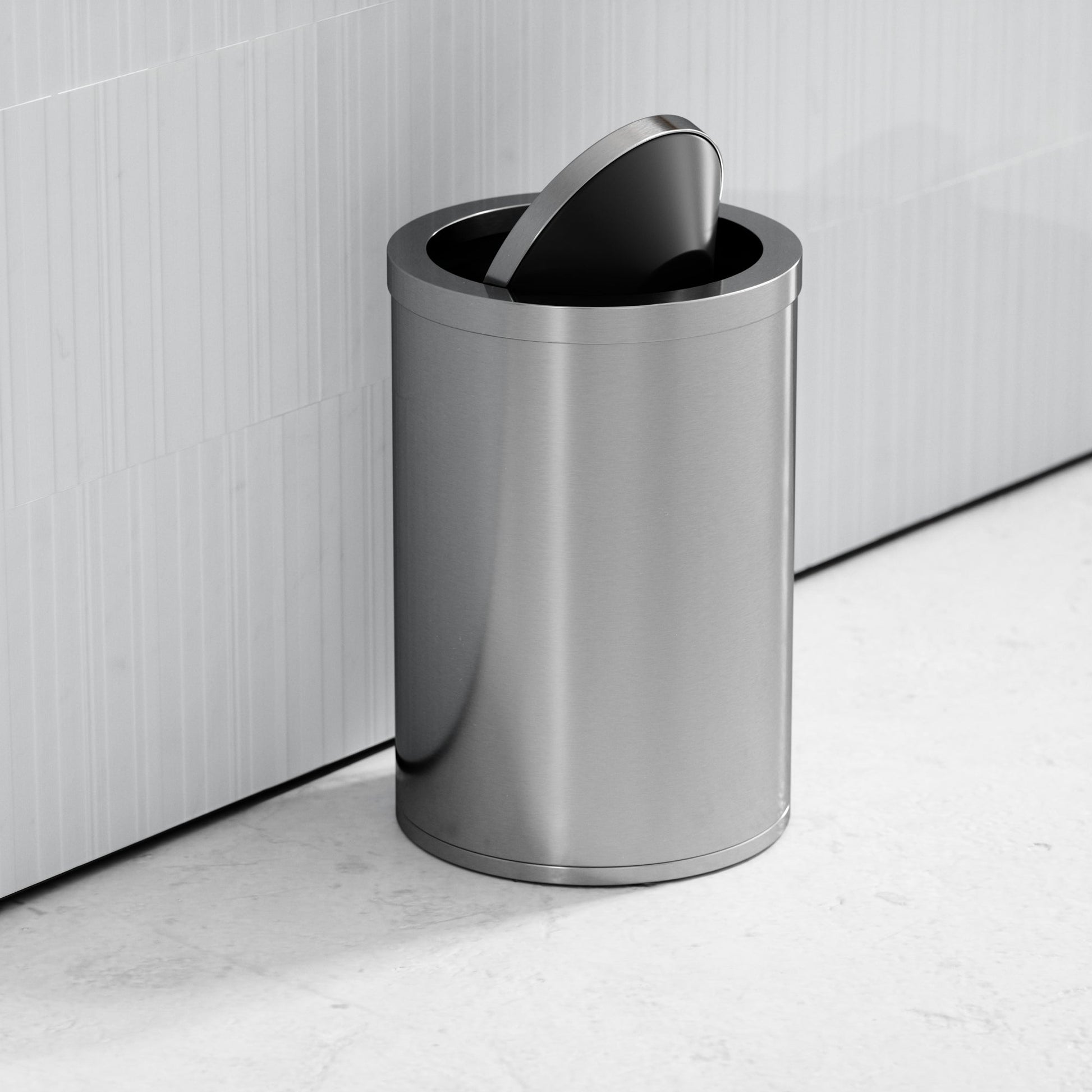 Lusso Cestino Brushed Stainless 9 Litre Swing Lid Bin