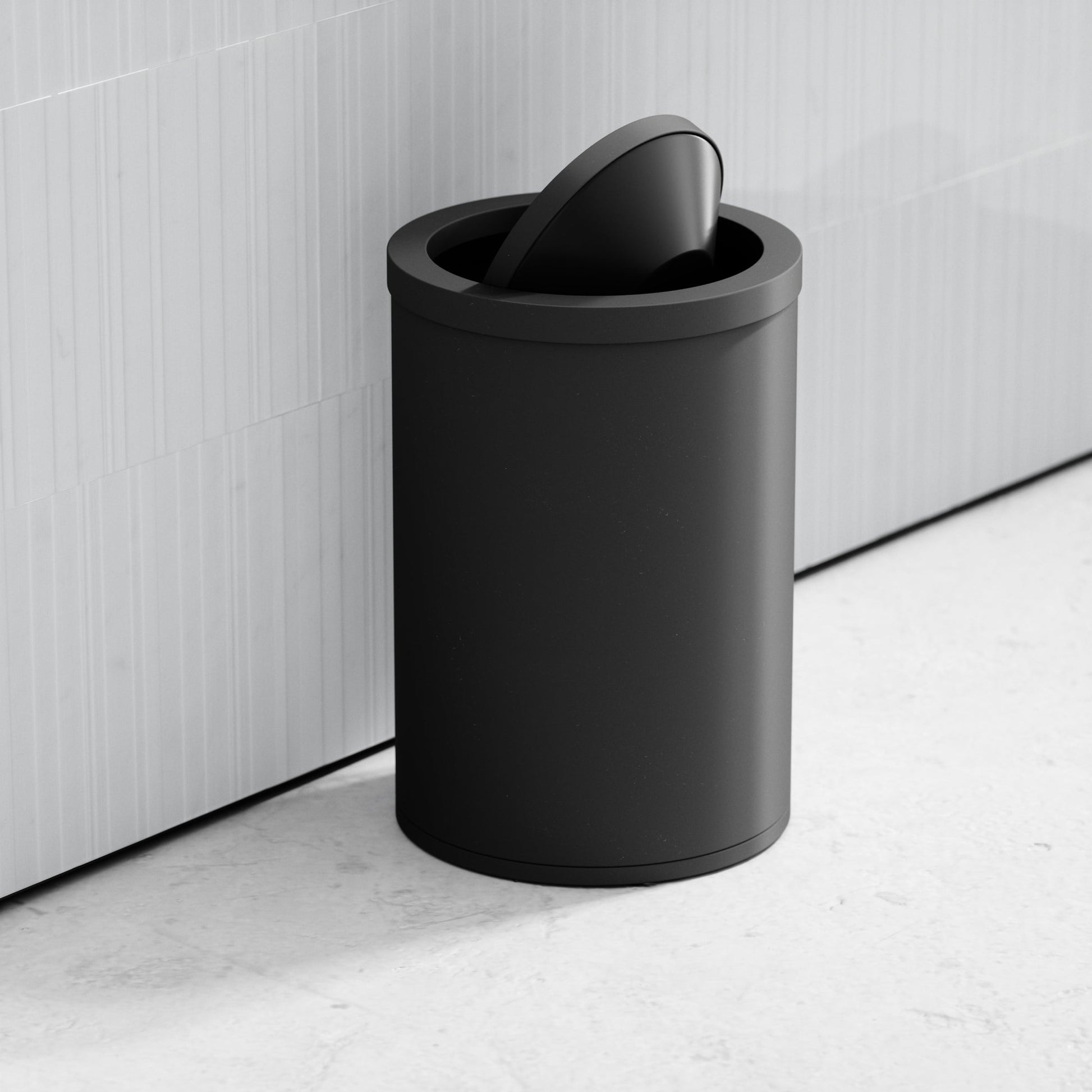 Lusso Cestino Matte Black 9 Litre Swing Lid Bin