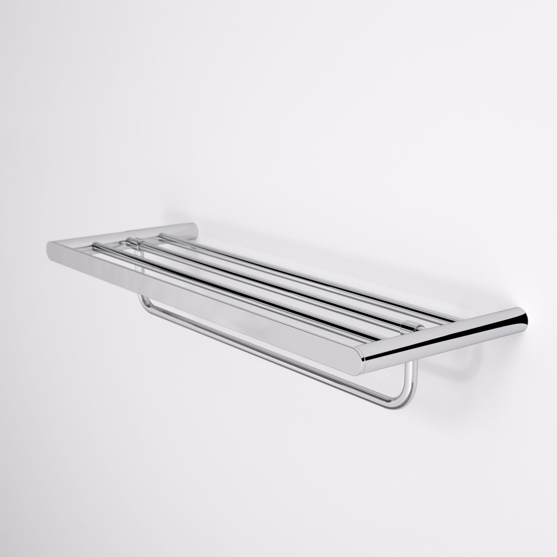 Lusso Chrome Luxe Towel Shelf With Rail 600mm